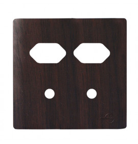 Placa p/ 2 Tomadas + 2 Furos 4x4 - Novara Tabaco